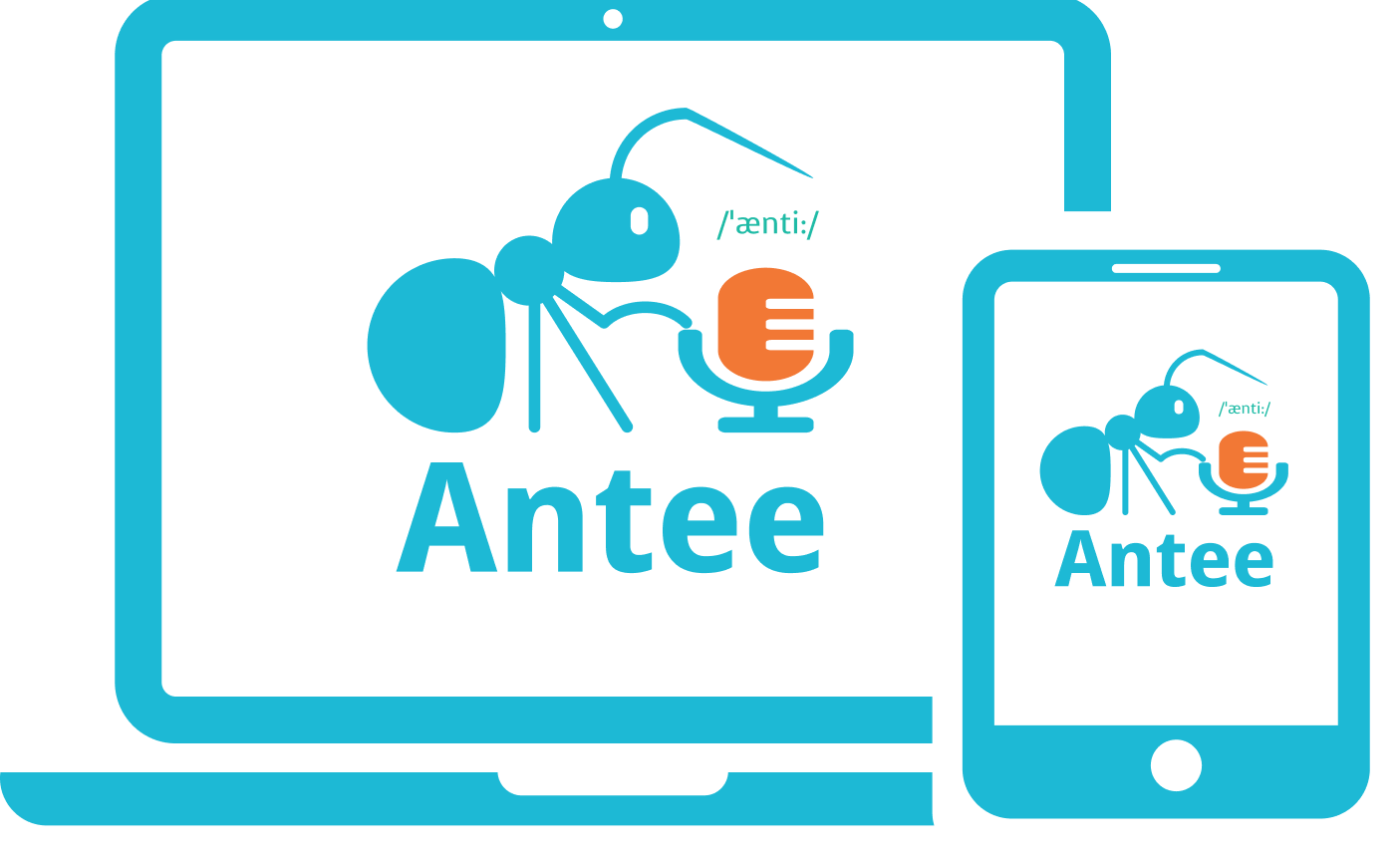 Mockup ứng dụng Antee AI trên điện thoại và laptop